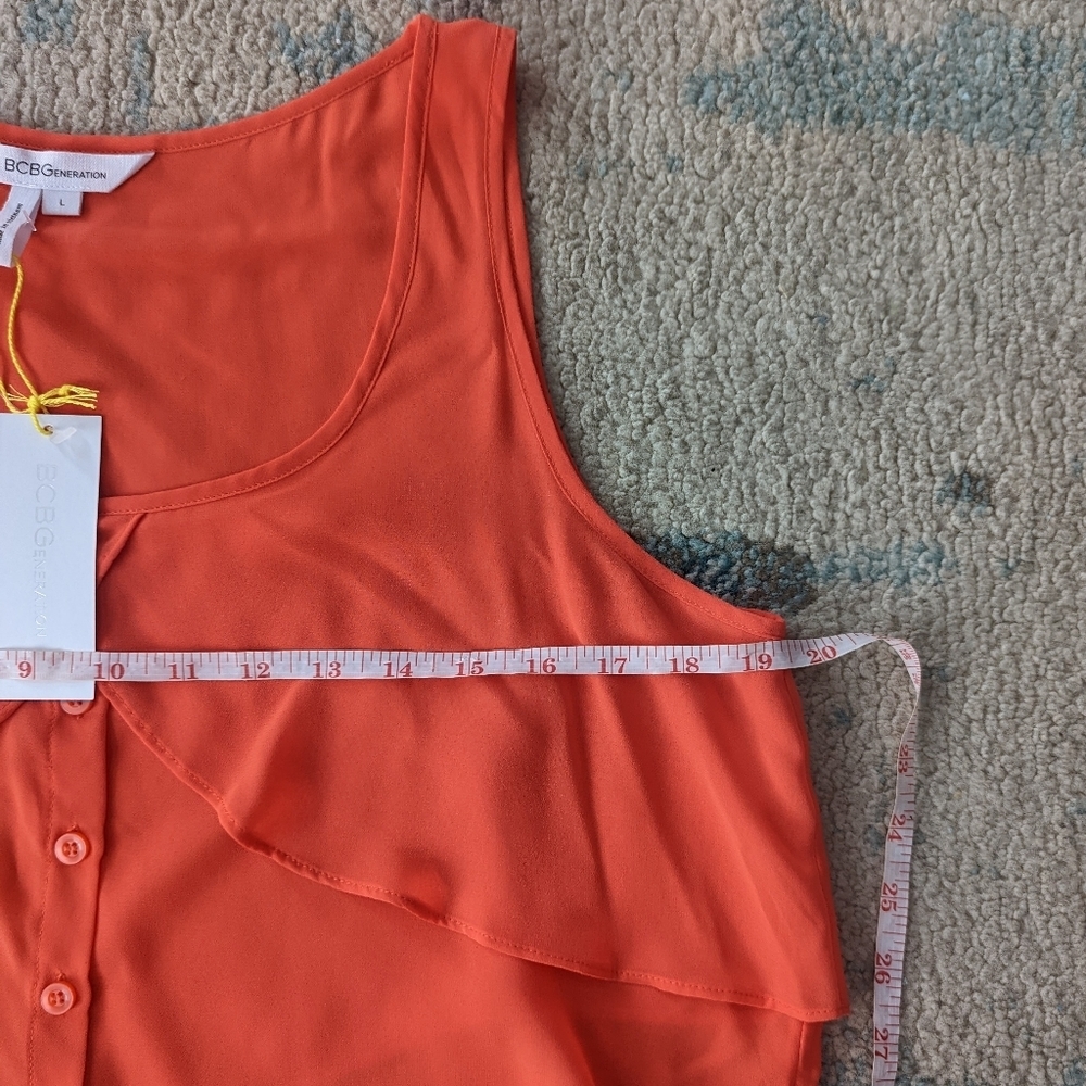 NWT BCBG Sleeveless Crop Top Orange Size L - Picture 10 of 10